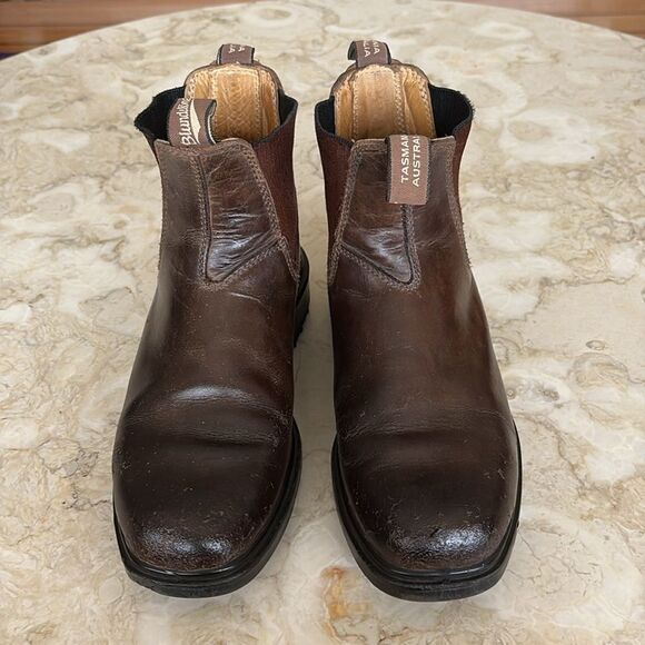 Blundstone Chisel Toe Leather Lined Chelsea Boots Stout Brown - Picture 4 of 14